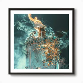 Perfume Bottle With Smoke Art Print