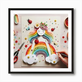 Rainbow Paper Art Art Print