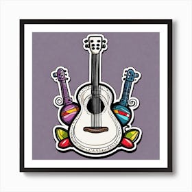 Guitar And Guitars Art Print