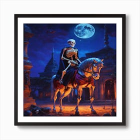 Skeleton On Horseback Art Print