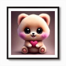 Cute Teddy Bear Art Print