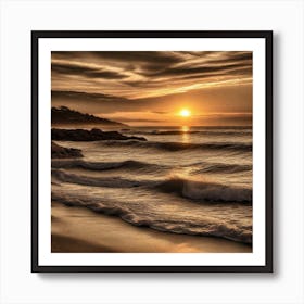 Sunset At The Beach 377 Art Print