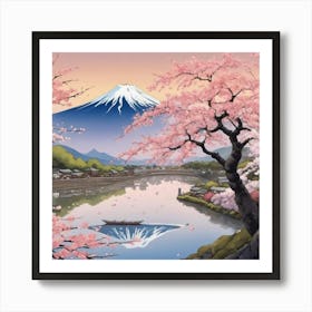 Cherry Blossoms In Fuji 5 Art Print