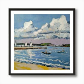 Sailboats On The Beach 1 Art Print