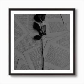 Black And White Rose Art Print