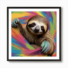Rainbow Sloth 1 Art Print