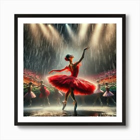 Ballet In The Rain Art Print