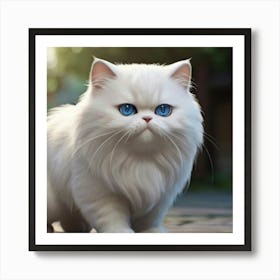 White Cat With Blue Eyes 2 Art Print