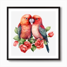 Couple Of Parrots 5 Art Print