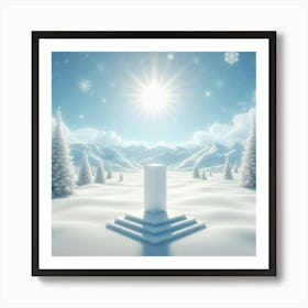 Pillar In The Snow Art Print