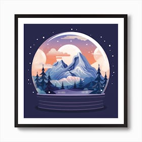 Mountain Snowglobe 3 Art Print