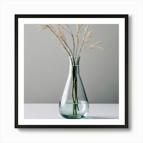 Vase With Dried Grass Art Print