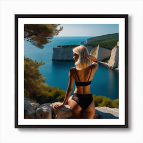 Beautiful Woman In Bikini Art Print