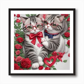 Cute cats Art Print