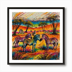 Zebras In The Wild Art Print