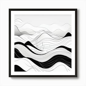 Black And White Abstract Painting Art Print