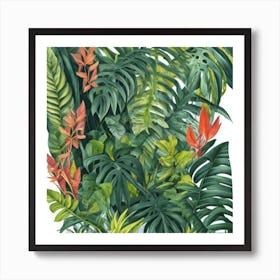 Tropical Jungle Jungle Night Botanical Art Print 2 Art Print