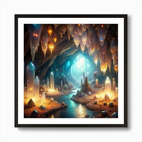 Caves Of Crystals Art Print