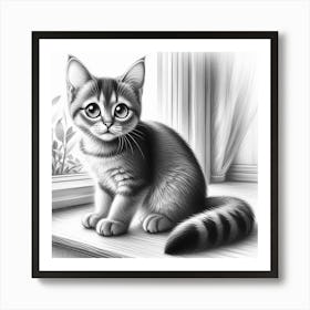 Kitten On The Window Sill Art Print