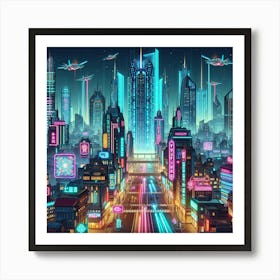 Futuristic City 3 Art Print