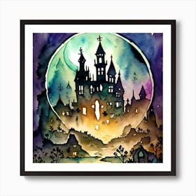 Land Of Otherworldly Dreams Fantasy Magic Watercolor Art Print