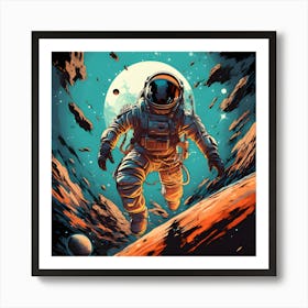 Astronaut In Space Art Print