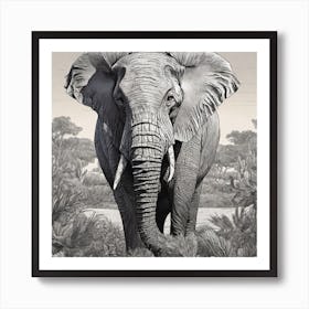 Elephant In The Wild Art Print