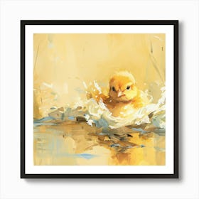 Chick In The Water Art Print