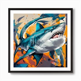 Pisces Shark Showing Jaws Art Print