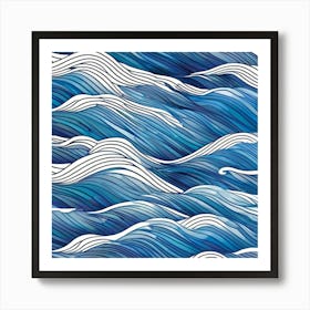 Sea Waves,Design An Abstract Representation Of Ocean Waves Art Print