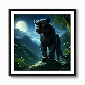 A Black Leopard 4 Art Print