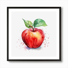 Apple Watercolor Painting Art Print