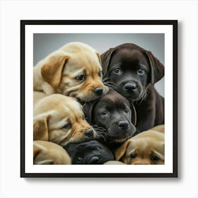 Puppies - Labrador Retriever Art Print