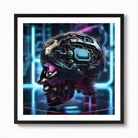 Futuristic Robot Head 15 Art Print