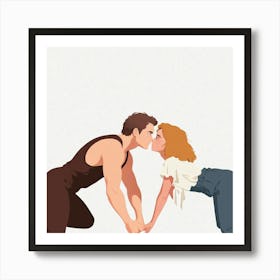 Kissing Couple Art Print