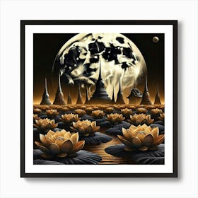 Lotus Pond 4 Art Print