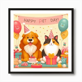 Happy Pet Day Art Print