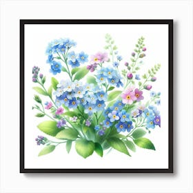 Flowers of Forget-me-not Art Print