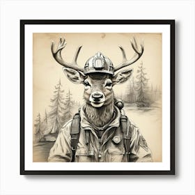 Firefighter Canvas Print Art Print