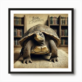 Turtle In A Book 1 Art Print