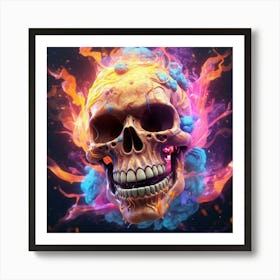 Skull Of Fire Art Print