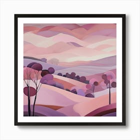 Pink Landscape 3 Art Print