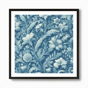 Blue Floral Art Print