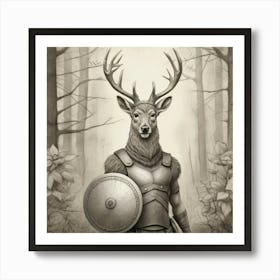 Deer In The Woods 53 Art Print