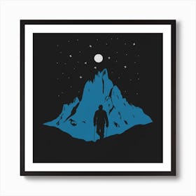 Mountaineer At Night Art Print