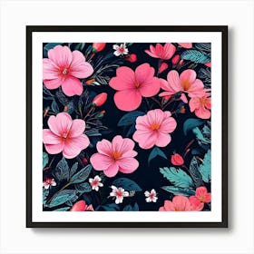 Floral Wallpaper ,flower pattern , good look, pink, baby pink flowers Art Print