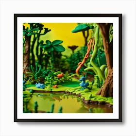 Dinosaurs In The Jungle Art Print