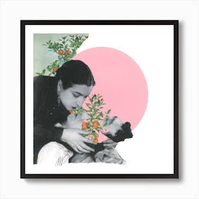 Blooming Kiss Square Art Print