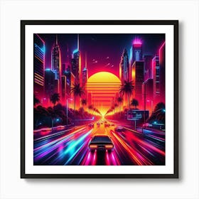 Neon City 15 Art Print