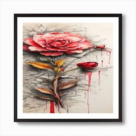 Bloody Rose Art Print